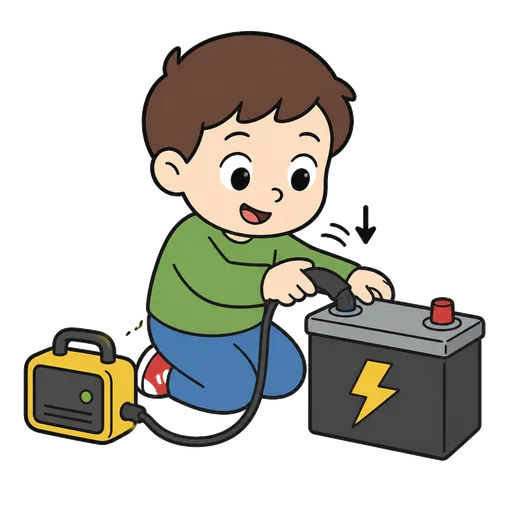 Pittogramma CAA: caricare una batteria