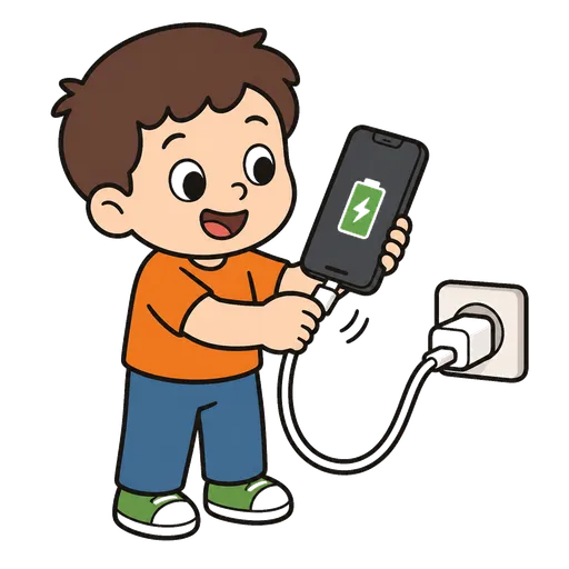 Piktogram AAC: ładować telefon