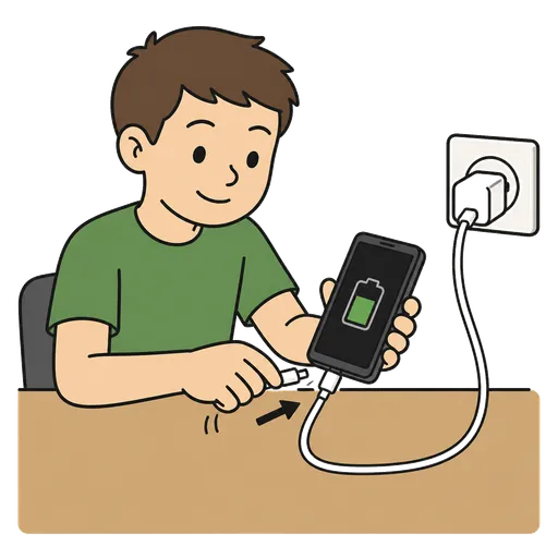 Piktogram AAK: nabít telefon