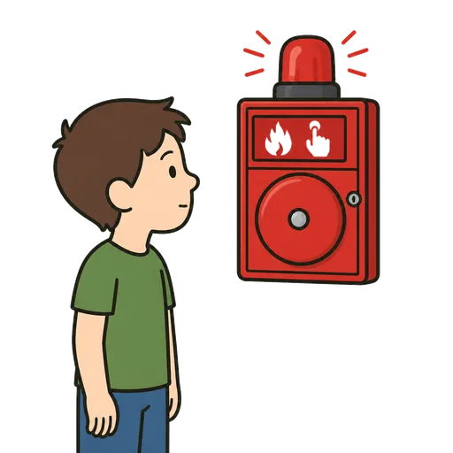 Piktogram AAC: alarm przeciwpożarowy