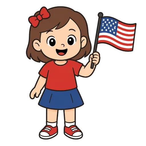 AAC-Piktogramm: Amerikanisches Mädchen