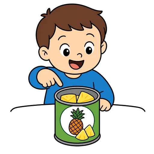 Piktogram AAC: ananas z puszki