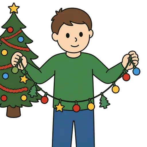 AAC pictogram: Christmas garland