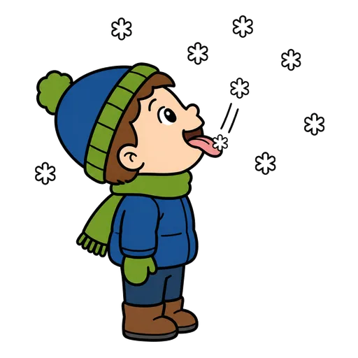 Pittogramma CAA: catturare fiocchi di neve sulla lingua