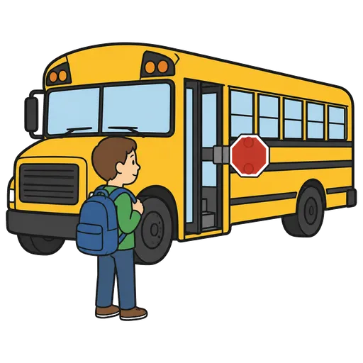 Piktogram AAC: autobus szkolny