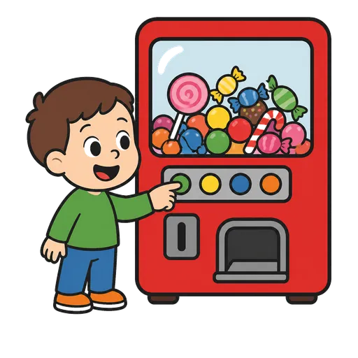 Piktogram AAC: automat ze słodyczami