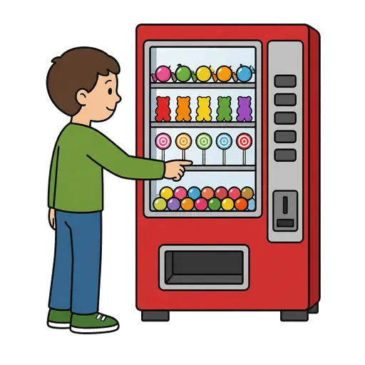 Piktogram AAC: automat ze słodyczami