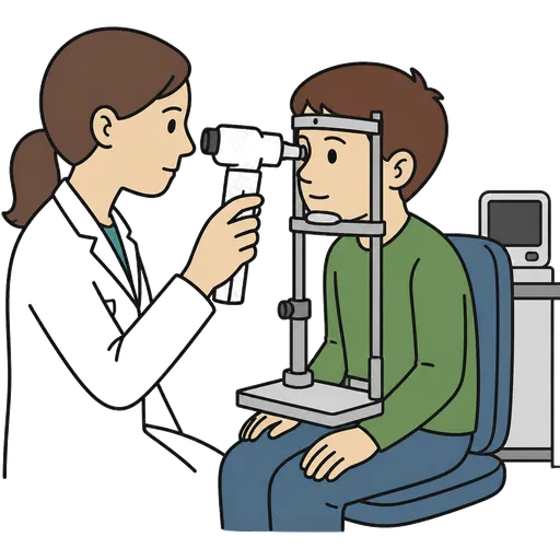 Piktogram AAK: test očního tlaku