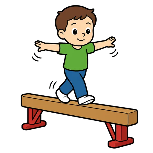 Pittogramma CAA: equilibrarsi su una trave di equilibrio