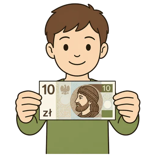 Piktogram AAK: bankovka 10 zlotych