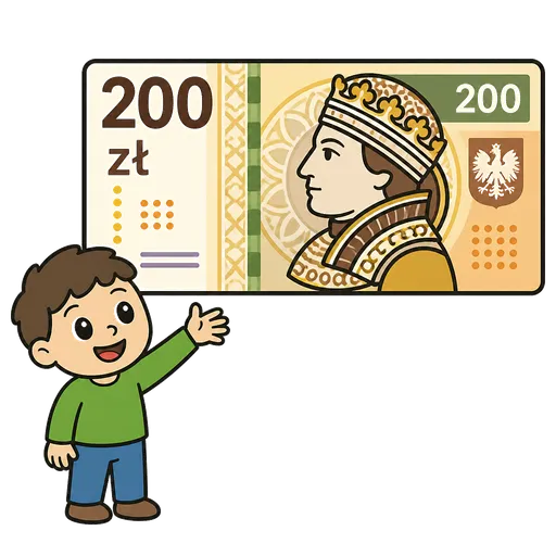 Pittogramma CAA: banconota da 200 zloty