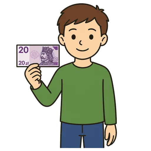 Piktogram AAK: bankovka 20 zlotých