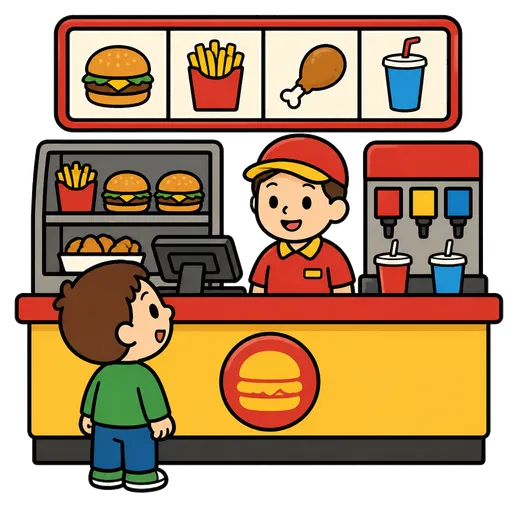 Pictograma CAA: mostrador de comida rápida