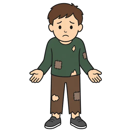 Piktogram AAC: biedny