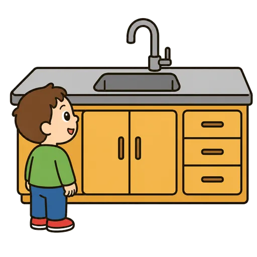 Pictogramme CAA : plan de travail de cuisine
