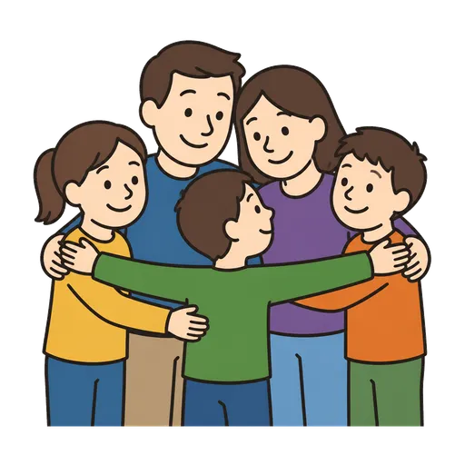 Pittogramma CAA: famiglia e amici vicini