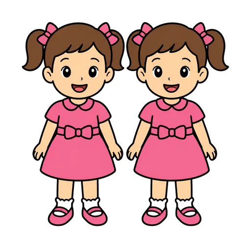 AAC pictogram: twin girls