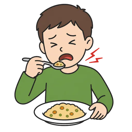 Pittogramma CAA: dolore durante il pasto