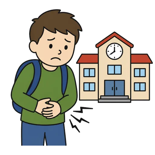Pictograma CAA: Me duele el estómago antes de la escuela