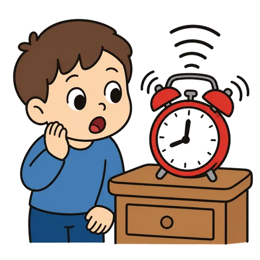 Piktogram AAC: budzik dzwoni