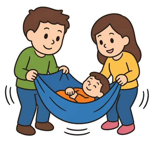 Piktogram AAC: bujanie w kocu