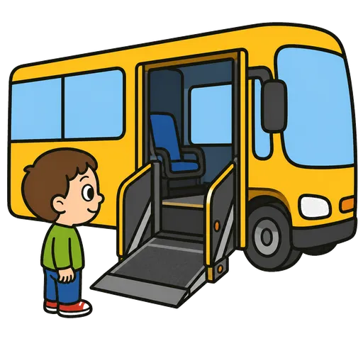 Pictograma CAA: autobús con rampa para silla de ruedas
