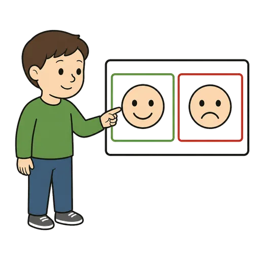Piktogram AAC: buźki emocji