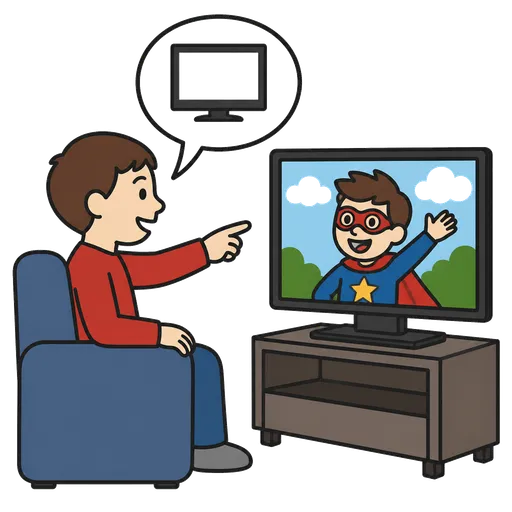 AAC-Piktogramm: Möchten Sie einen Cartoon ansehen?