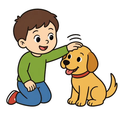 Pictograma CAA: quiero acariciar al perro