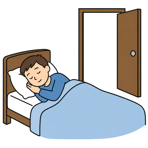 Pittogramma CAA: voglio dormire con la porta aperta
