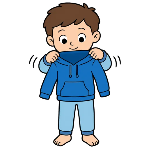 AAC-Piktogramm: will ein Hoodie anziehen