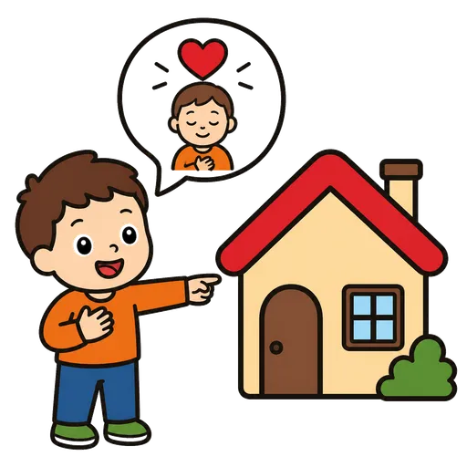 AAC-Piktogramm: Ich möchte zu Hause bleiben