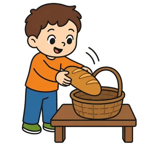Piktogram AAC: chleb do koszyka
