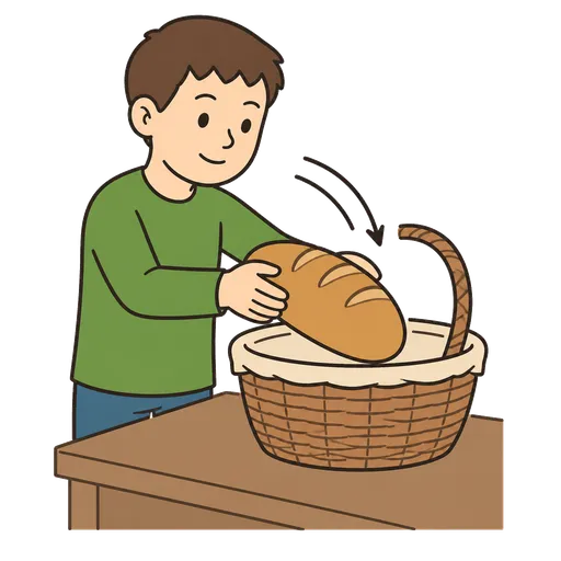 Pittogramma CAA: pane nel cestino