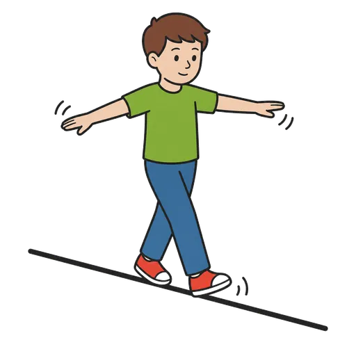 Pittogramma CAA: camminare lungo una linea