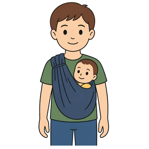 AAC-Piktogramm: Babytuchtrage