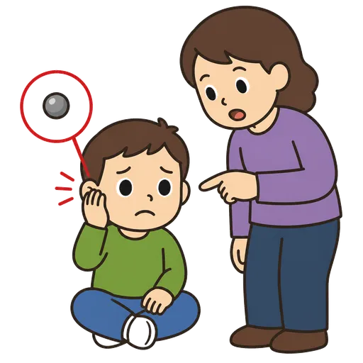 Pittogramma CAA: corpo estraneo nell’orecchio