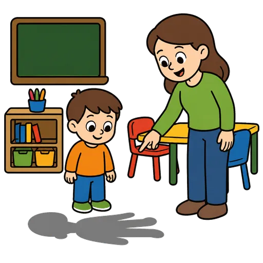 AAC-Piktogramm: Schatten im Klassenzimmer