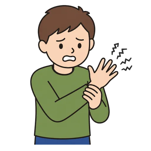 AAC-Piktogramm: Hand fühlt sich taub oder kribbelt