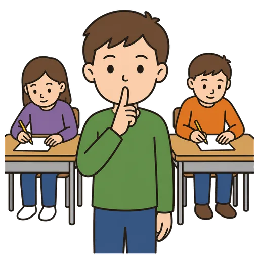 AAC-Piktogramm: still in der Klasse
