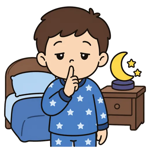 Piktogram AAC: cisza nocna