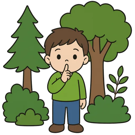 Pittogramma CAA: silenzio nel bosco