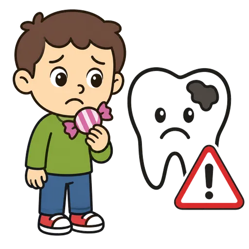 AAC pictogram: Sugar is bad for teeth