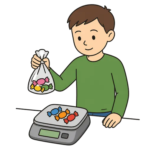 Piktogram AAC: cukierki na wagę