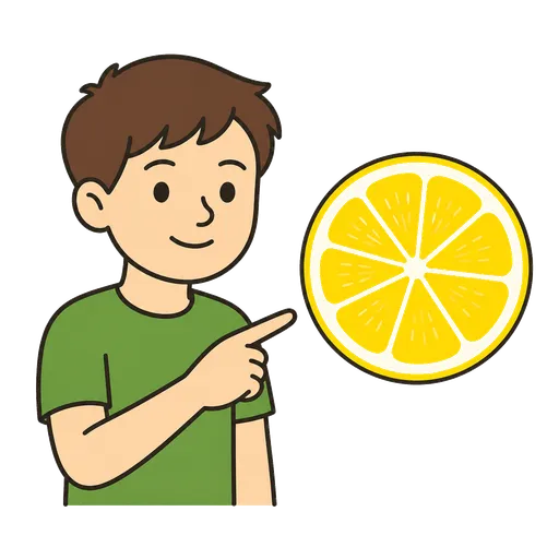 AAC pictogram: lemon-colored