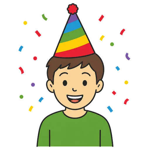 Pittogramma CAA: cappello di compleanno