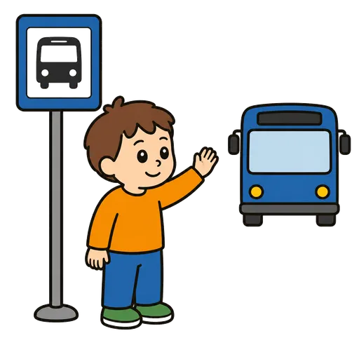 AAC pictogram: waiting for the bus