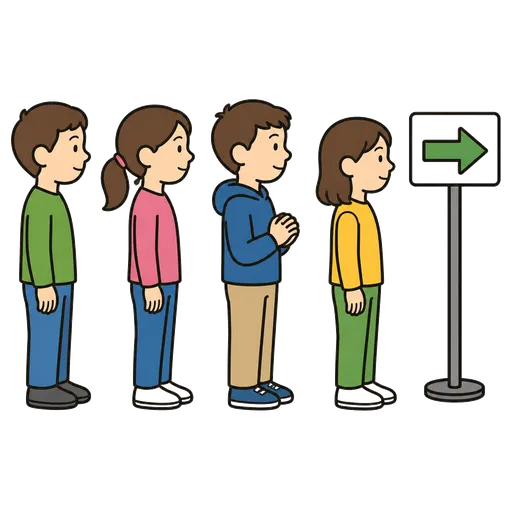 Piktogram AAC: czekam na swoją kolej