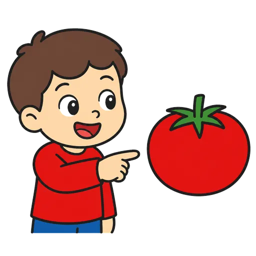 Piktogram AAC: czerwony jak pomidor