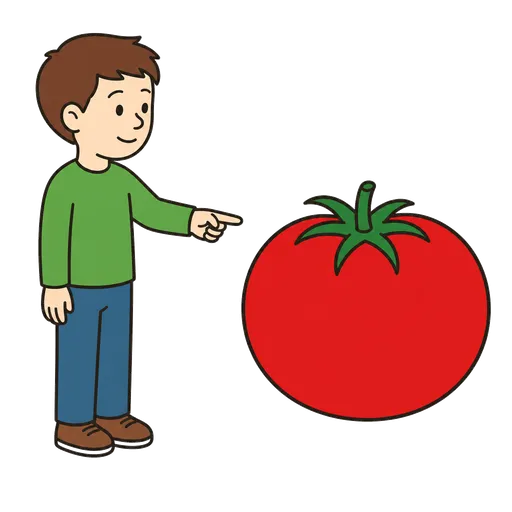 Piktogram AAC: czerwony jak pomidor